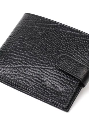 Стильний чоловічий гаманець горизонтального формату з натуральної шкіри tony bellucci 22015 чорний