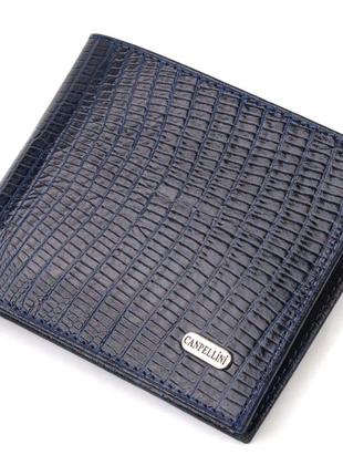 Фактурний стильний гаманець для чоловіків без застібки горизонтального формату з натуральної шкіри з тисненням1 фото