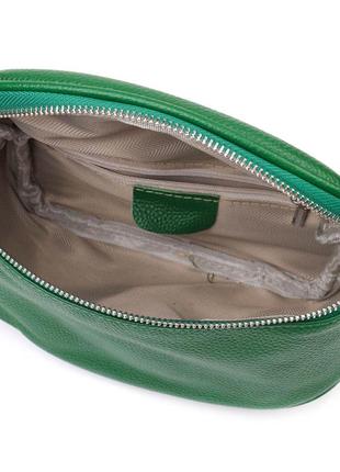 Модна жіноча сумка через плече з натуральної шкіри 22124 vintage зелена3 фото