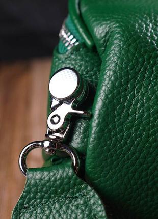 Модна жіноча сумка через плече з натуральної шкіри 22124 vintage зелена8 фото