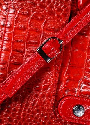 Яркая маленькая женская сумка karya 20893 кожаная красный10 фото