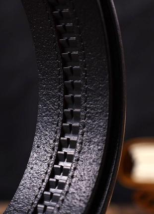 Брючный мужской ремень с пряжкой автомат из натуральной кожи 21465 vintage черный6 фото