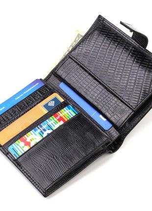 Фактурный вертикальный мужской бумажник среднего размера из натуральной кожи с тиснением canpellini 218594 фото