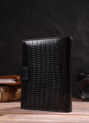 Фактурный вертикальный мужской бумажник среднего размера из натуральной кожи с тиснением canpellini 218597 фото