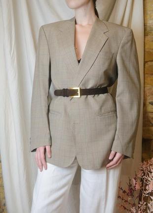 Винтажный шерстяной пиджак в клетку , винтаж  оверсайз dior жакет блейзер vintage