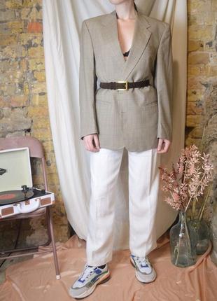 Винтажный шерстяной пиджак в клетку , винтаж  оверсайз dior жакет блейзер vintage2 фото