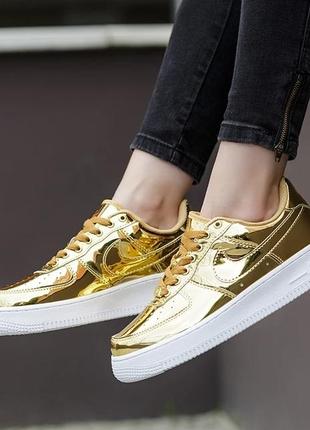 Кросівки nike air force 1 sp liquid metal gold