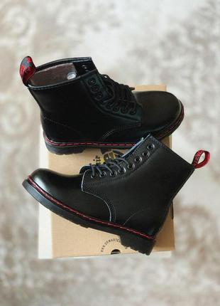 Кожаные женские ботинки dr.martens в черном цвете /осень/зима/весна😍2 фото