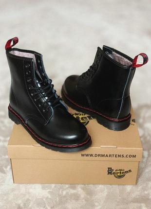 Кожаные женские ботинки dr.martens в черном цвете /осень/зима/весна😍5 фото