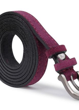 Жіночий тонкий замшевий ремінь vintage 20774 фіолетовий3 фото