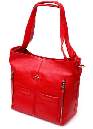 Многофункциональная женская сумка-шоппер с карманами karya 20876 красный1 фото