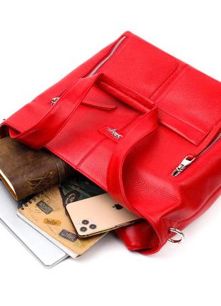 Многофункциональная женская сумка-шоппер с карманами karya 20876 красный8 фото