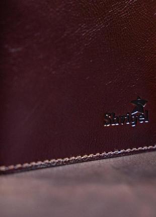 Бумажник мужской вертикальный на двух кнопках shvigel 16193 коричневый7 фото