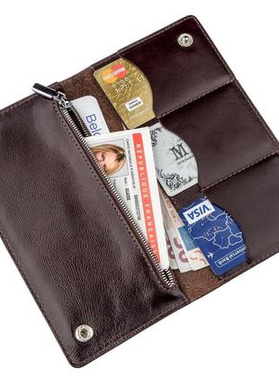 Бумажник мужской вертикальный на двух кнопках shvigel 16193 коричневый5 фото