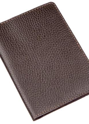 Гаманець-обкладинка для паспорта shvigel 13960 шкіряна коричнева1 фото