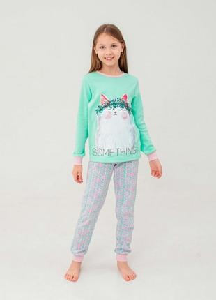 Детская пижама | 122, 134, 152, 158, 164, 170 | очень приятная к телу для девочки smil 104688 ментол