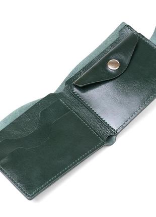 Небольшое модное кожаное портмоне shvigel 16441 зеленый4 фото