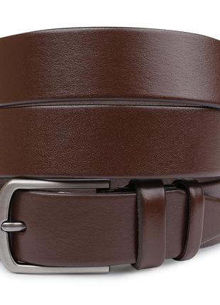 Кожаный строгий мужской ремень vintage 20717 коричневый