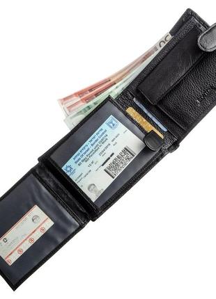 Шкіряний гаманець для чоловіків boston 18820 чорний4 фото