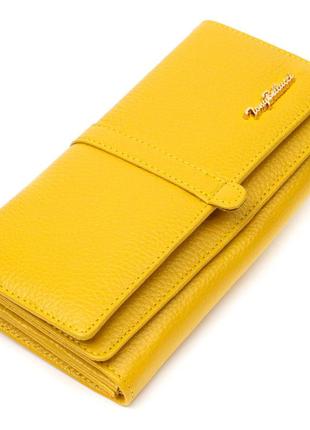 Барвистий жіночий гаманець із великою кількістю відділень із натуральної шкіри tony bellucci 21960 жовтий