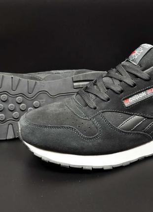 Кроссовки мужские reebok classic серые замш3 фото