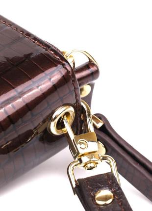 Женский лаковый клатч st leather 18908 коричневый6 фото
