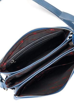 Небольшая женская сумка на плечо karya 20891 кожаная голубой4 фото