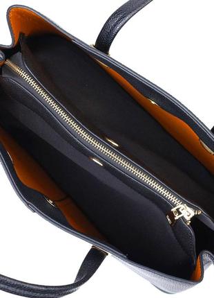 Стильная сумка для деловой женщины из натуральной кожи 22085 vintage черная5 фото