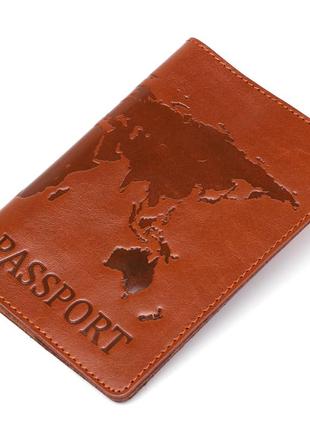 Обкладинка на паспорт shvigel 13919 шкіряна коричнева4 фото