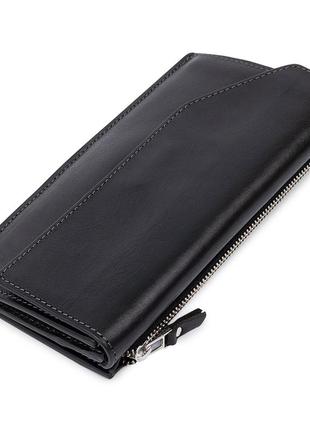 Практичное стильное портмоне унисекс grande pelle 11558 черный2 фото