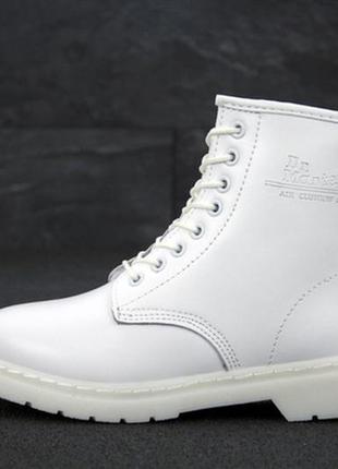 Ботинки женские осенние/весенние dr.martens 1460 white, доктор мартинс белые демисезонные ботинки, жіночі ботинки мартінси