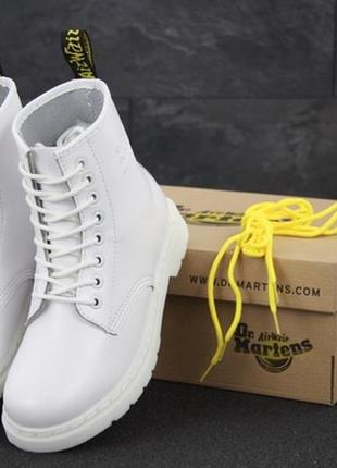 Ботинки женские осенние/весенние dr.martens 1460 white, доктор мартинс белые демисезонные ботинки, жіночі ботинки мартінси6 фото