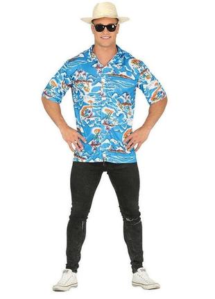 Рубашка гавайская карнавальная на липучках трикотаж полиэстер