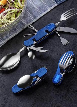 Багатофункціональний ніж (мультитул) traveler a109. синій (ложка-вилка)
