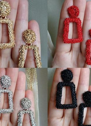 Серьги в стиле zara сережки серёжки красные3 фото