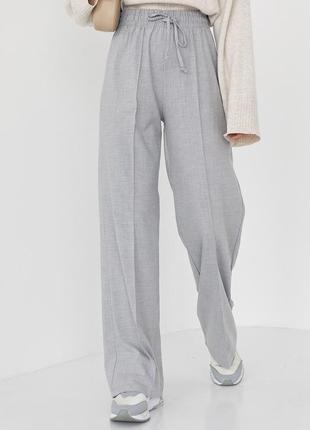 Женские брюки на резинке со стрелками - светло-серый цвет, xl (есть размеры)