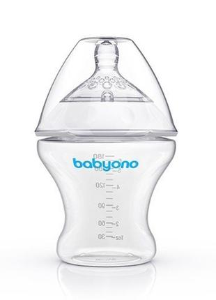 Бутылочка антиколиковая babyono "natural nursing" с широким отверстием 0+ (180 мл)