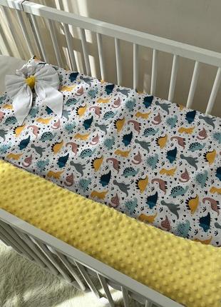 Демисезонный конверт-одеяло baby comfort с плюшем динозаврики3 фото