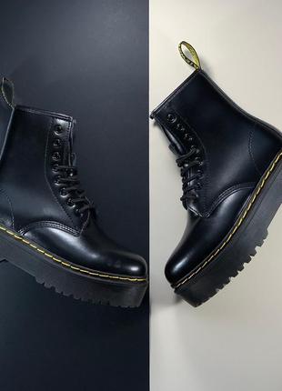 Dr.martens jadon black, черевики жіночі доктор мартінс зимові з хутром