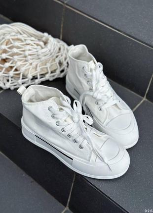 Кеды женские белые, обувной текстиль, маломерят на размер, платформа 4 см