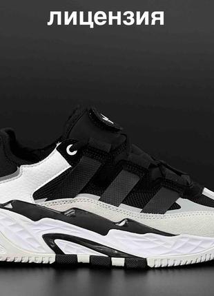 Кросівки adidas nitebal white gum black white / стильные кроссовки адидас нитебел белые с чёрным9 фото
