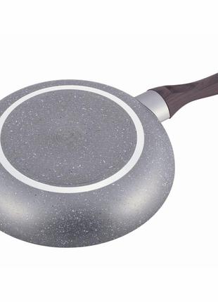 Сковорода kamille 26 см з антипригарним покриттям мармур з алюмінію для індукції й газу km-41176 фото