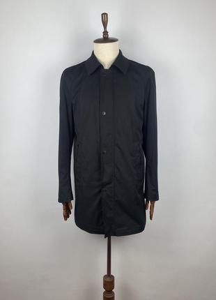 Мужской плащ тренч strellson atmos black trench coat jacket