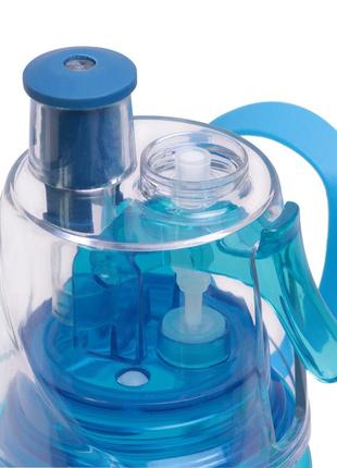 Спортивна пляшка для води kamille блакитний 570мл з пластику km-23013 фото