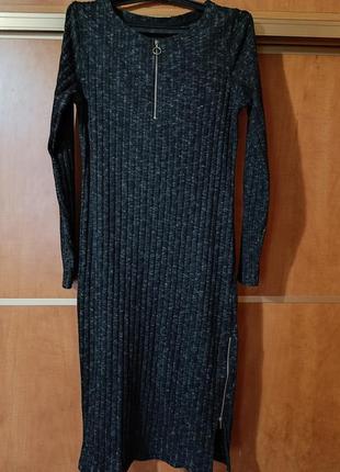 Платье в рубчик весна-осень