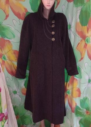 Вінтажному стилі вовняне довге пальто шерсть wool темно-фіолетового кольору1 фото
