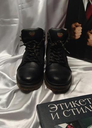 Ботинки чоловічі чорні зима шнурівка/замок розмір 43