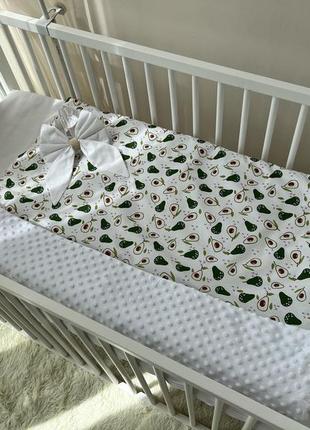 Демисезонный конверт-одеяло baby comfort с плюшем авокадо3 фото