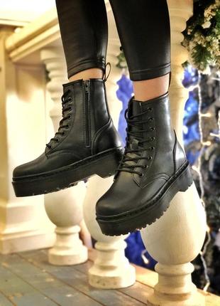 💖акция💖dr.martens jadon black, женские ботинки доктор мартинс зимние с мехом7 фото