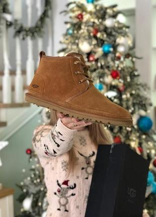 💥акция💥мужские ботинки угги, ugg neumel brown, зимние коричневые с мехом3 фото